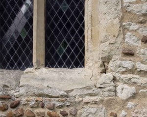 Stonework awaiting repair at Great Eversden